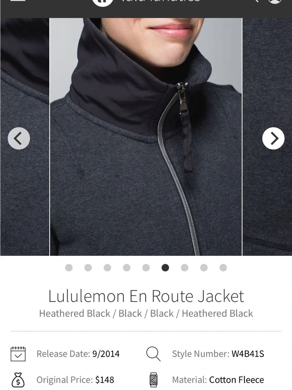 lululemon En Route Jacket sz 6 heathered black gray athleisure travel commute